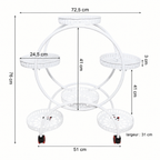 Support à plantes à roulettes blanc – dimensions