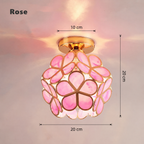 Plafonnier pétales – rose, dimensions