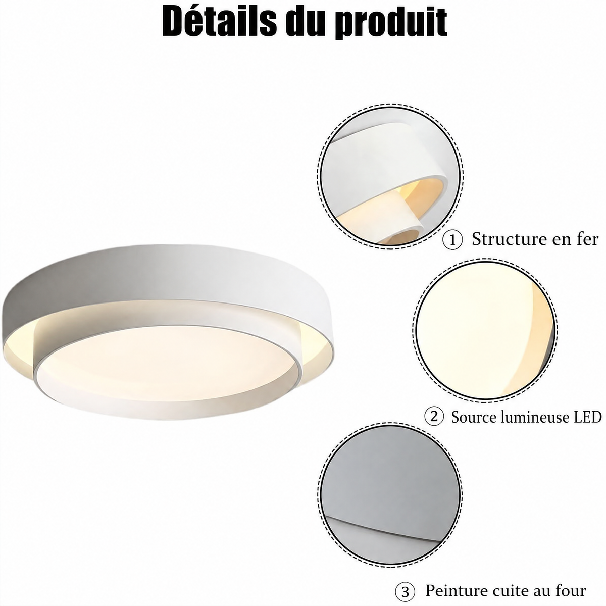 Plafonnier LED rond – détails du produit