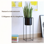 Support à plantes en métal noir – naturel et décontracté