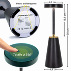 Lampe à poser Sleek sans fil – caractéristiques et dimensions