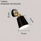 Applique murale métal orientable noire – dimensions