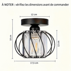 Plafonnier cage industriel – dimensions