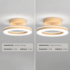 Plafonnier LED rond effet bois – dimensions et puissance