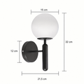 Applique murale globe en verre – dimensions