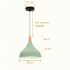 Suspension goutte métal et bois – dimensions