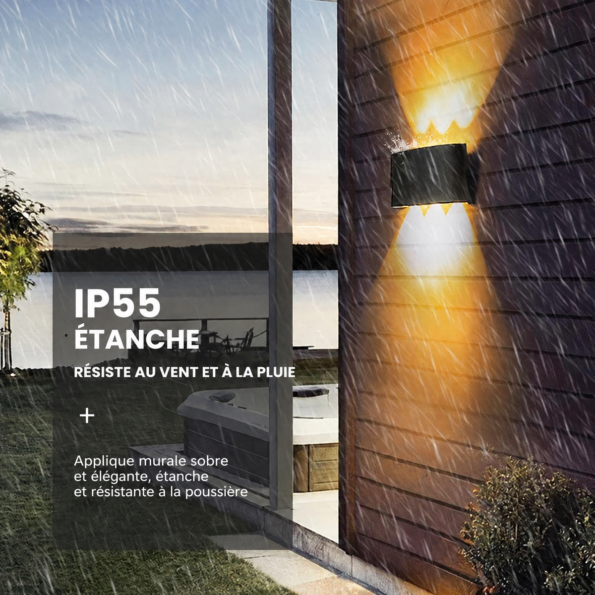 Applique murale LED double faisceau – étanche IP55