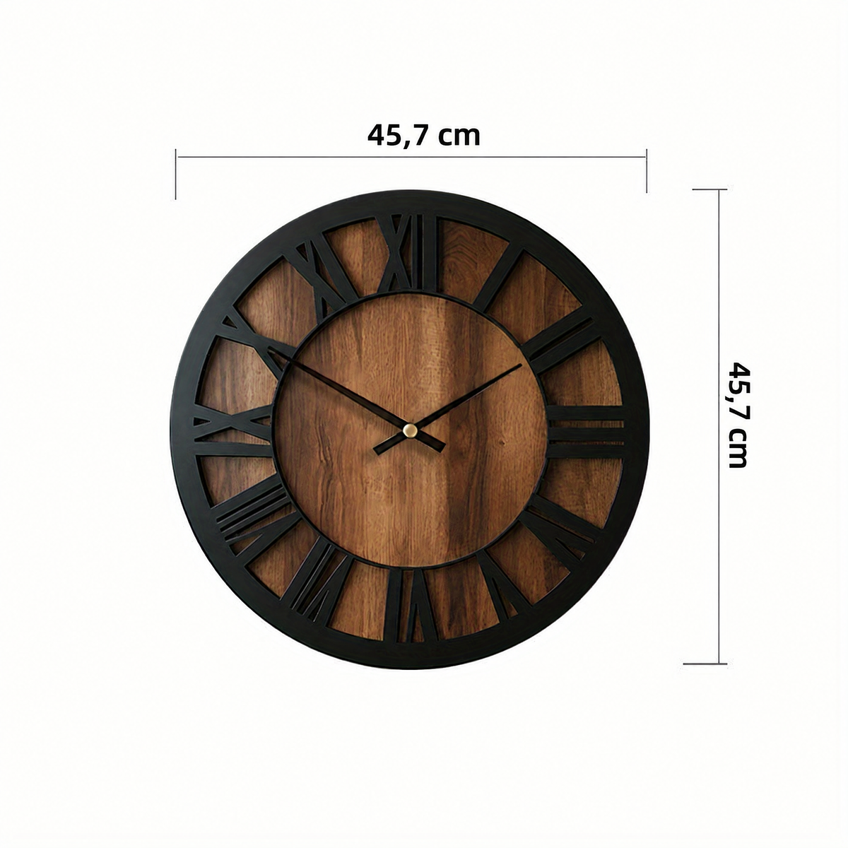 Horloge murale en bois vintage – 45,7 cm