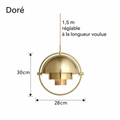 Suspension nordique moderne dorée – dimensions