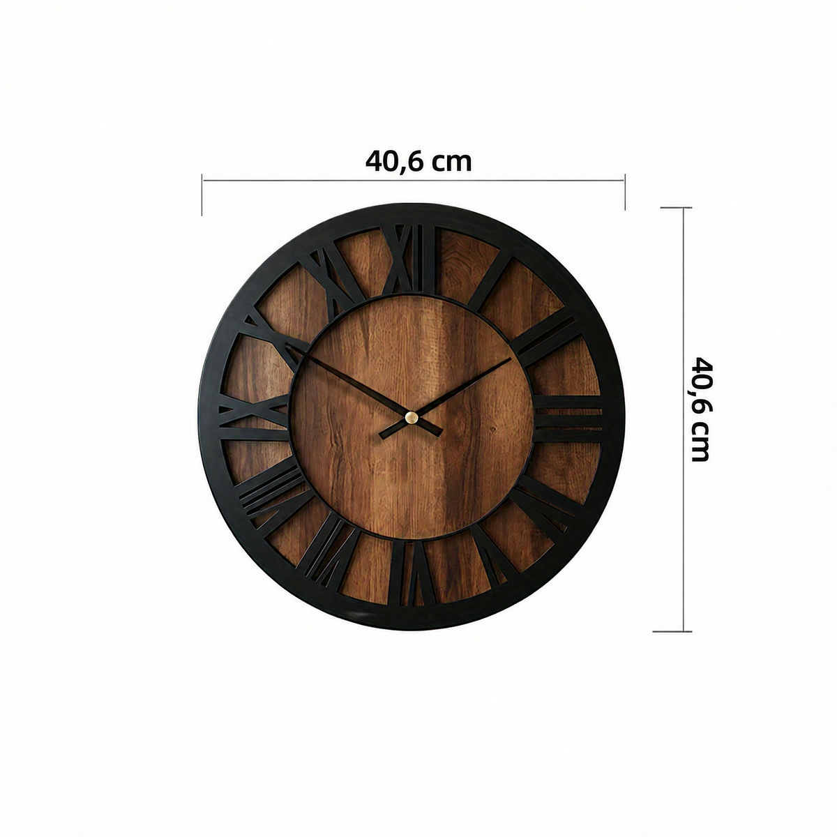 Horloge murale en bois vintage – 40,6 cm