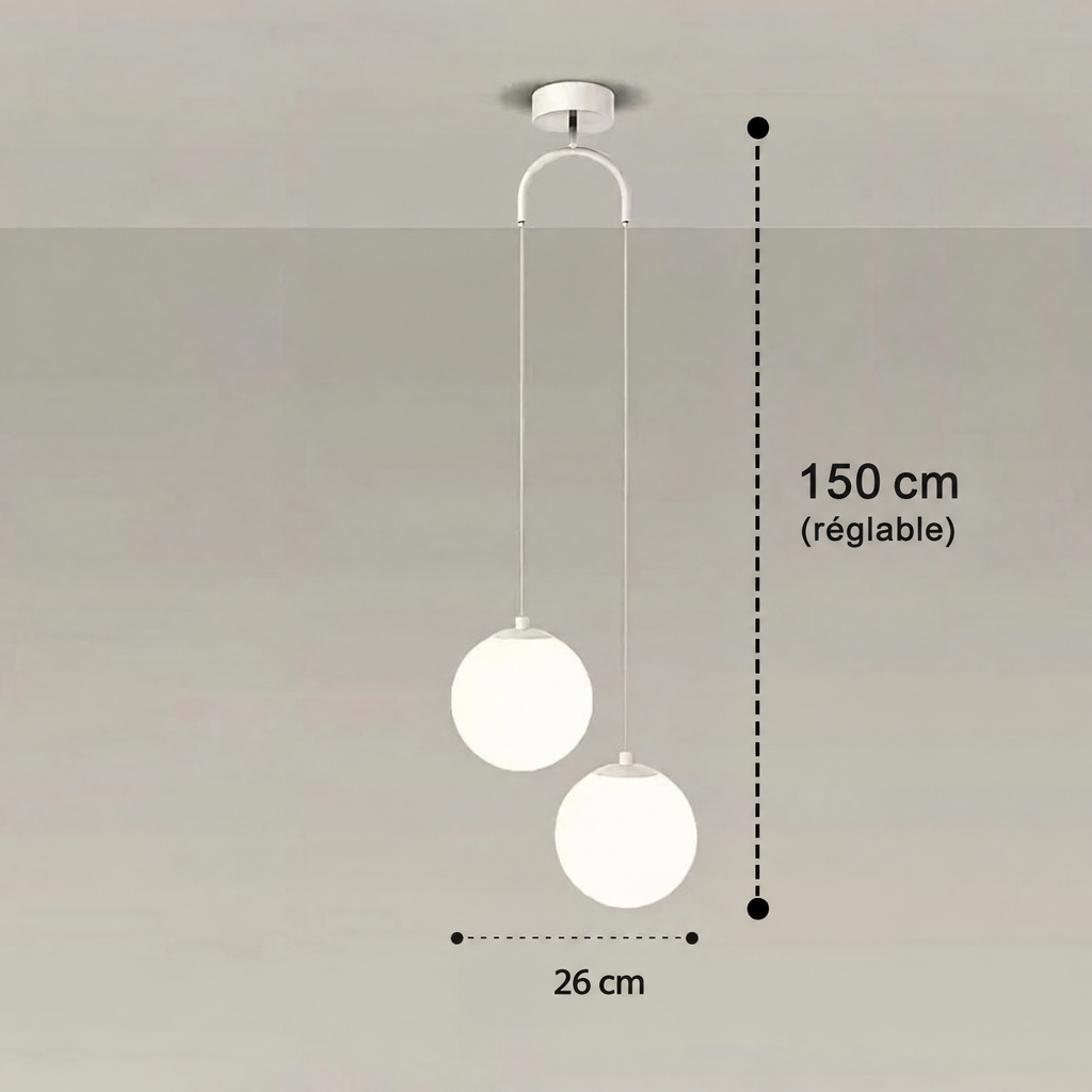 Suspension Luna globe en verre – dimensions