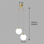 Suspension Luna globe en verre – dimensions