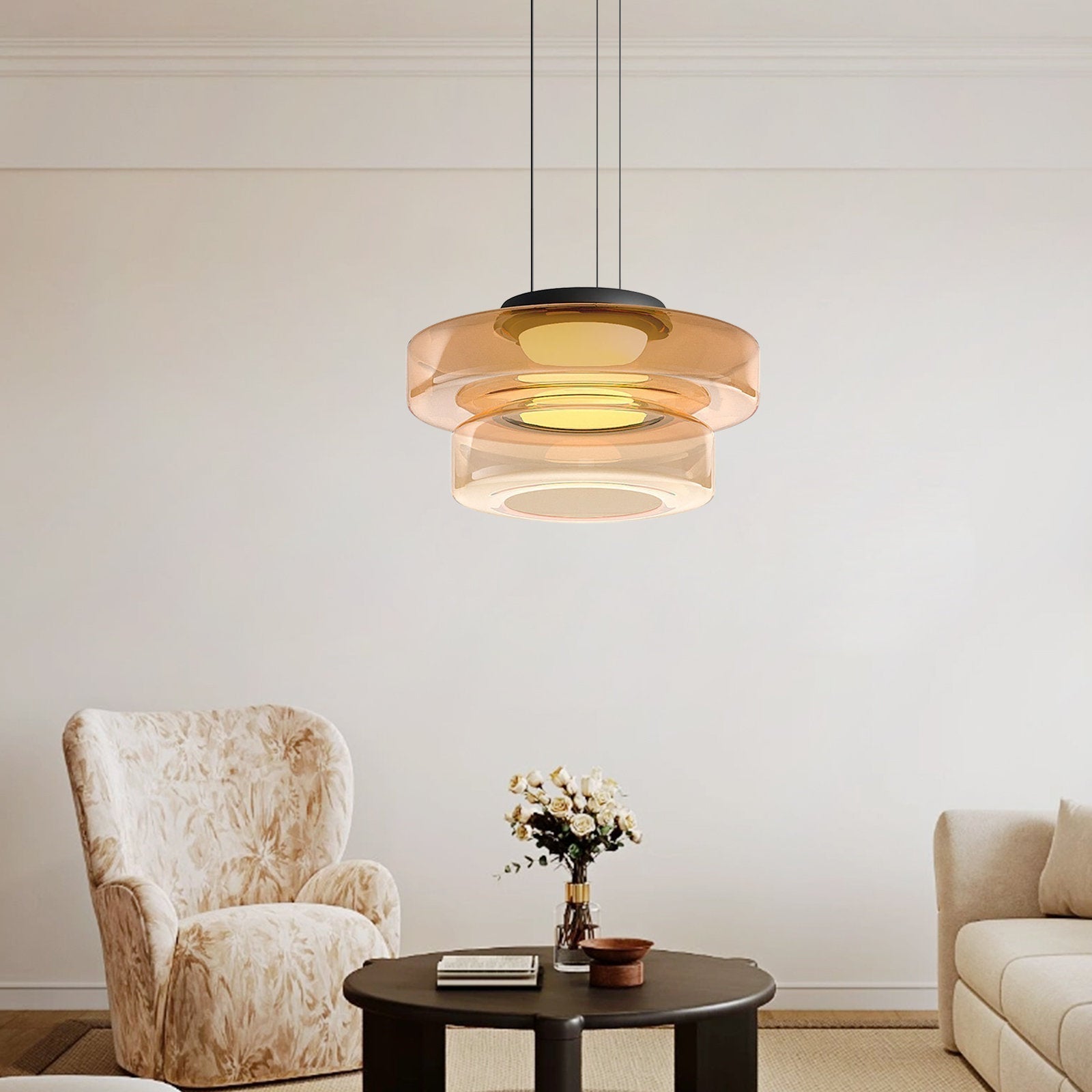 Suspension en verre Bauhaus | 3 diamètres, 3 teintes