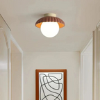 Plafonnier de couloir en fer | Globe en verre dépoli, Ø 25 cm