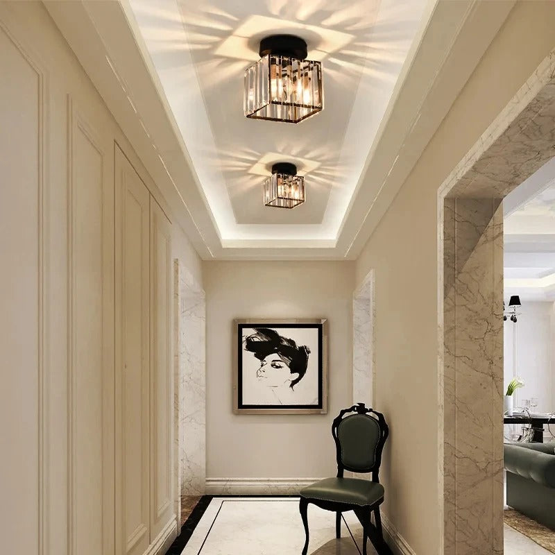Plafonnier en cristal | Compact, 4 finitions pour couloir