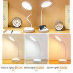Lampe de bureau LED sans fil | Col de cygne et charge USB