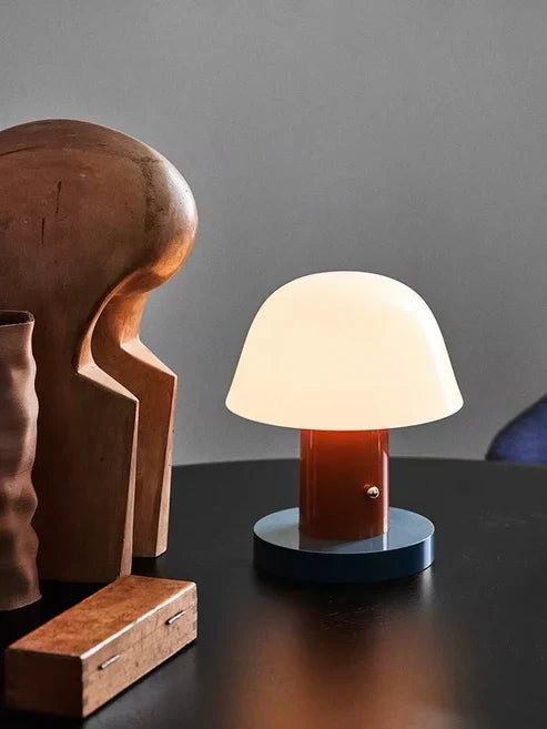 Lampe à poser champignon | LED rechargeable USB-C, Ø 18 cm