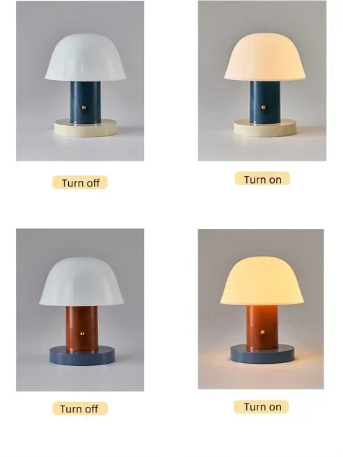Lampe à poser champignon | LED rechargeable USB-C, Ø 18 cm
