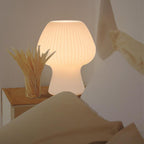 Lampe de chevet champignon | Verre nervuré vintage