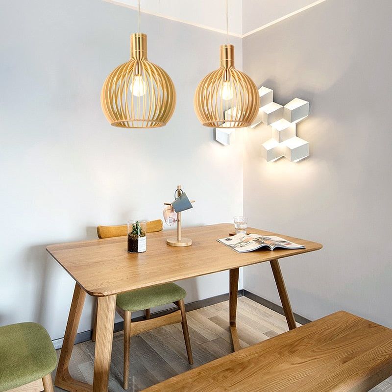 Suspension en bois faite main | Design scandinave naturel