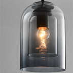 Suspension Mica mid-century | Double abat-jour en verre Ø 18 cm