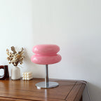 Lampe à poser en verre design italien | Dôme et pied chromé