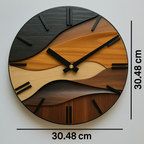 Horloge murale ronde 30 cm | Effet bois nordique