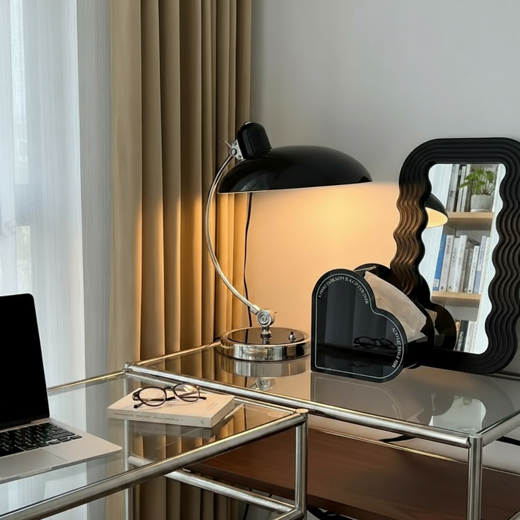 Lampe à poser ScandiArc | Métal courbé, H 42,5 cm