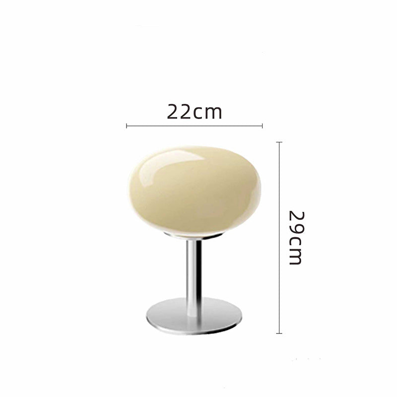Lampe à poser en verre design italien | Dôme et pied chromé