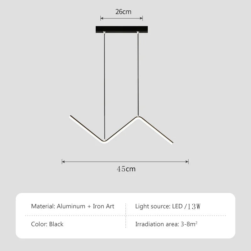 Suspension linéaire en aluminium | Nordique, 45 ou 90 cm