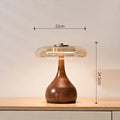 Lampe à poser Andi | Verre, laiton et bois de noyer