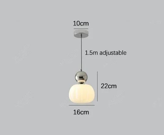 Suspension nordique citrouille | Verre et métal, 1 ou 3 têtes