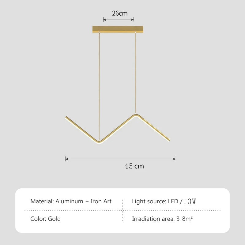 Suspension linéaire en aluminium | Nordique, 45 ou 90 cm