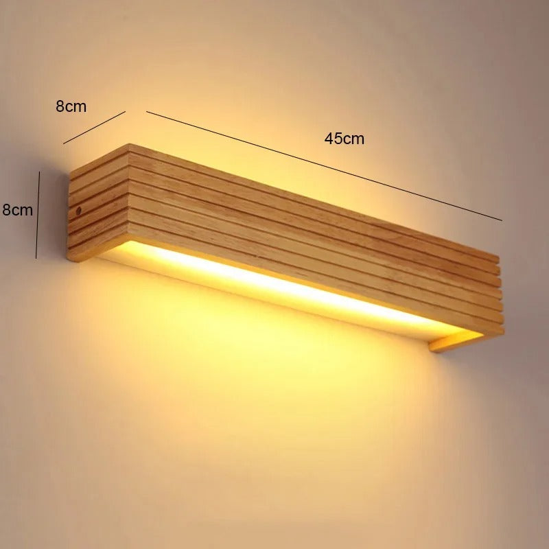 Applique murale LED en bois | Minimaliste, 35 ou 45 cm